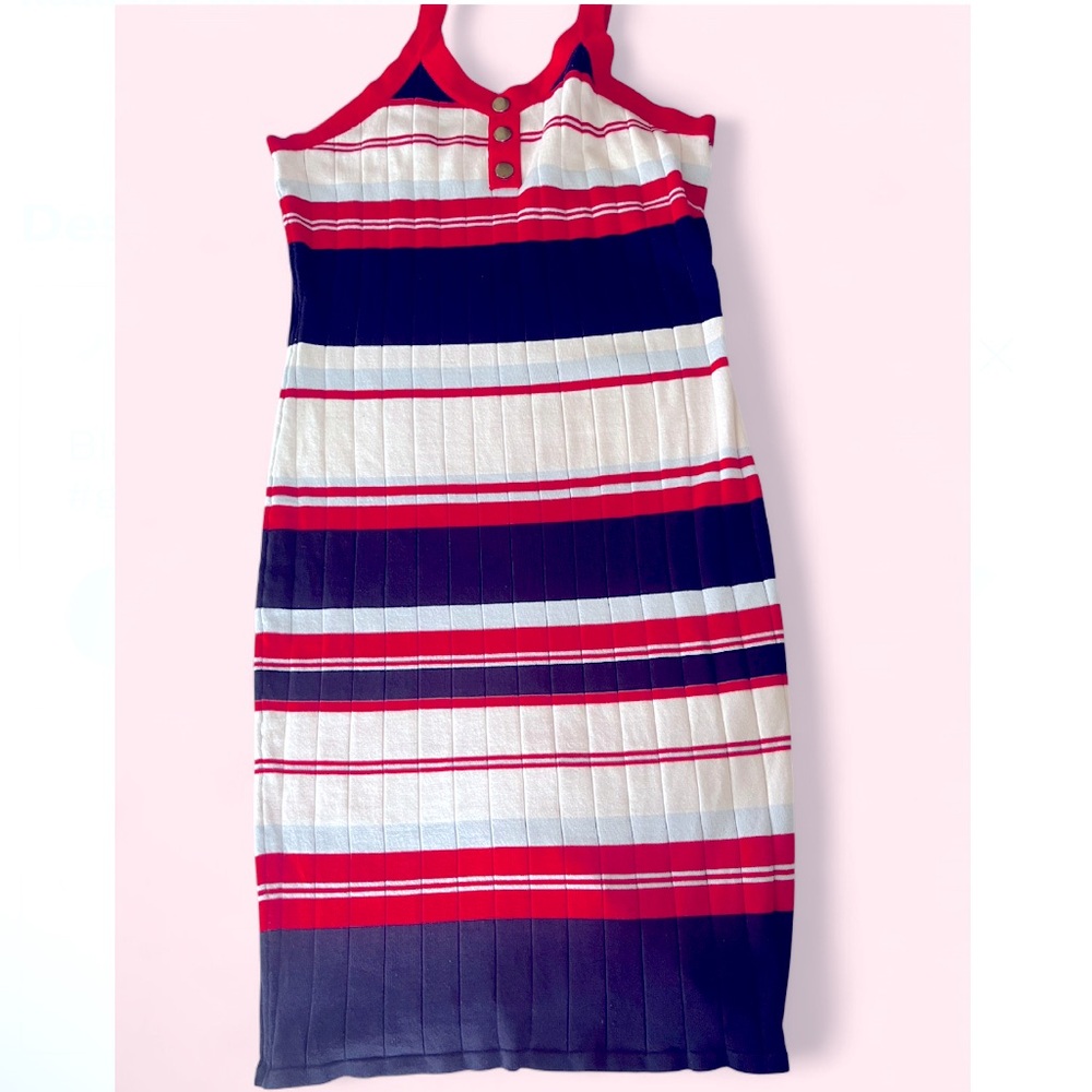 Red Sleeveless Halter Midi Dress Casual
